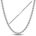 Sterling Silver 1.3mm Rope Twisted Link Chain Necklace