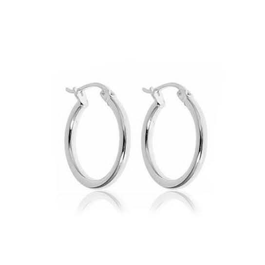 Sterling Silver 14MM Huggie Hoop Earring
