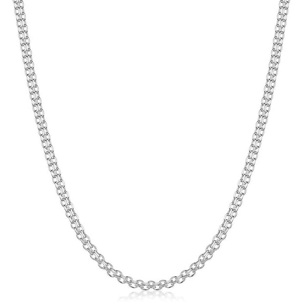Sterling Silver 2.2mm Italian Bismark Chain Necklace