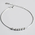 Sterling Silver Bead Ball Charm Bracelet