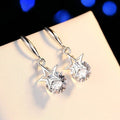 Sterling Silver Crystal Star Hook Earrings