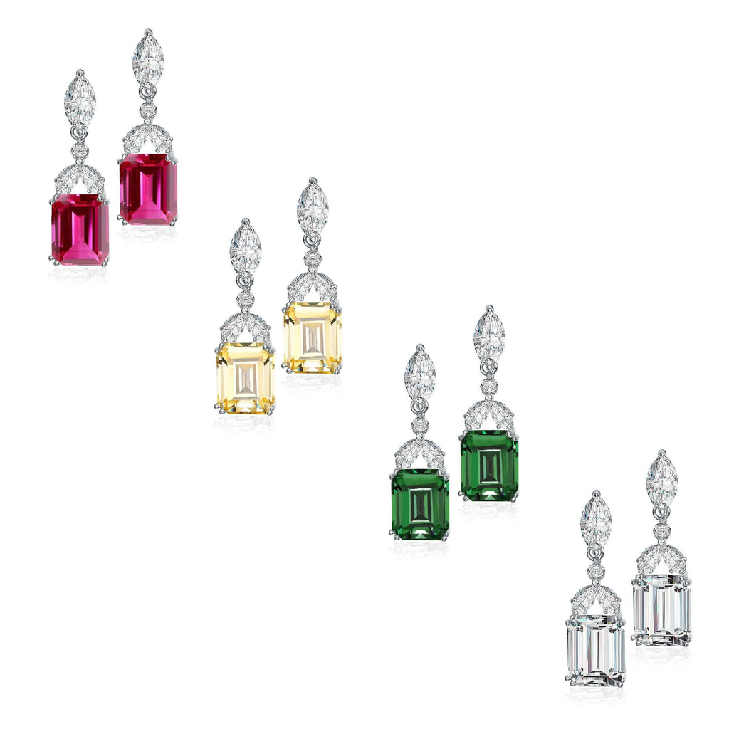 Sterling Silver Cubic Zirconia Lantern Earrings