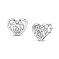 Sterling Silver CZ Heart Shape Earrings