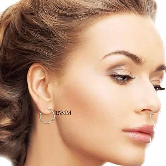 Sterling Silver Diamond Cut Hoops