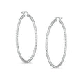 Sterling Silver Diamond Cut Hoops