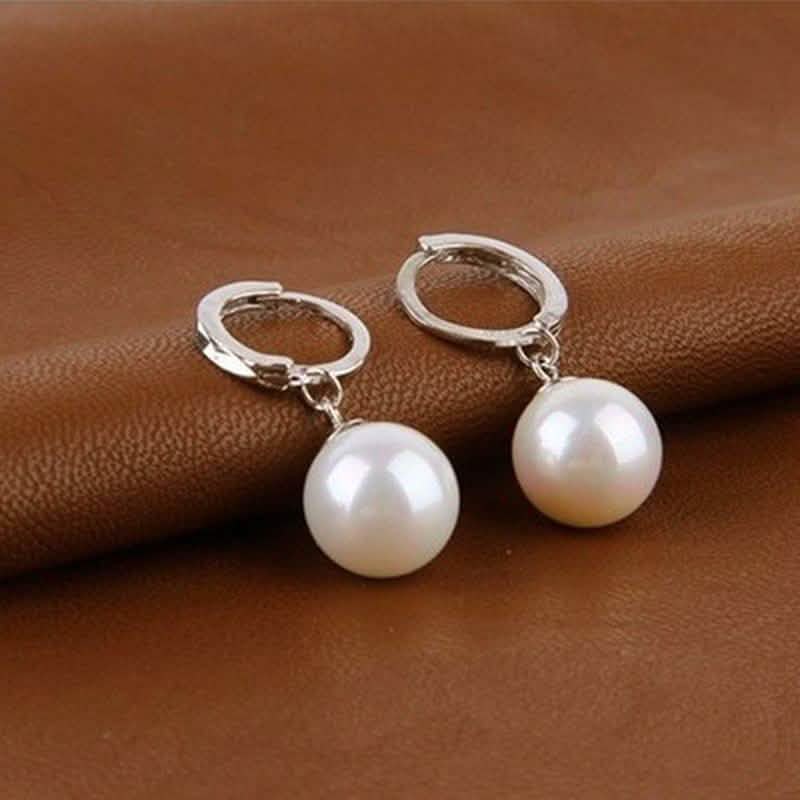 Sterling Silver Diamond Cut Pearl Drop Earrings