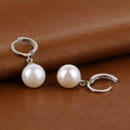 Sterling Silver Diamond Cut Pearl Drop Earrings