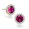 Sterling Silver Gold Plated Round Earrings