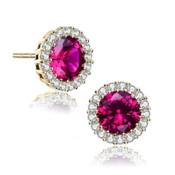 Sterling Silver Gold Plated Round Earrings