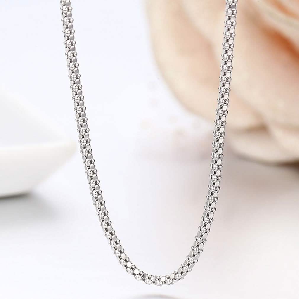 Sterling Silver Italian Popcorn Chain Necklace