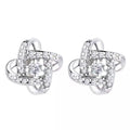 Sterling Silver Love Knot Stud Earrings with Swarovski Crystals
