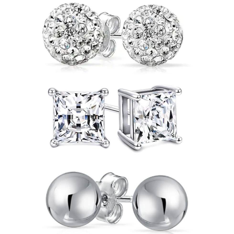 Sterling Silver Love Studs Set
