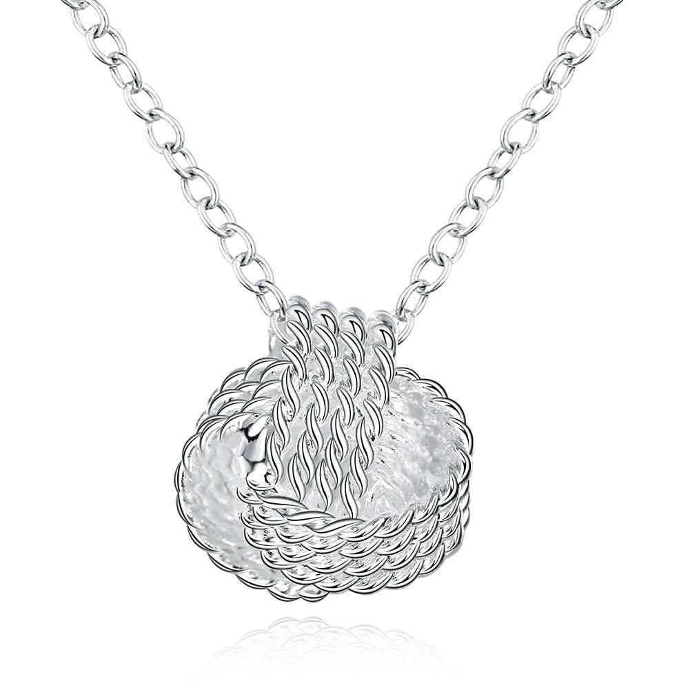 Sterling Silver Mesh Knot Pendant Necklace