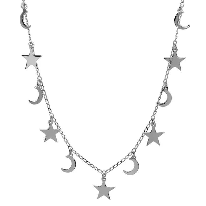 Sterling Silver Multi Charm Necklace