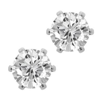 Sterling Silver Plated CZ Stud Earrings