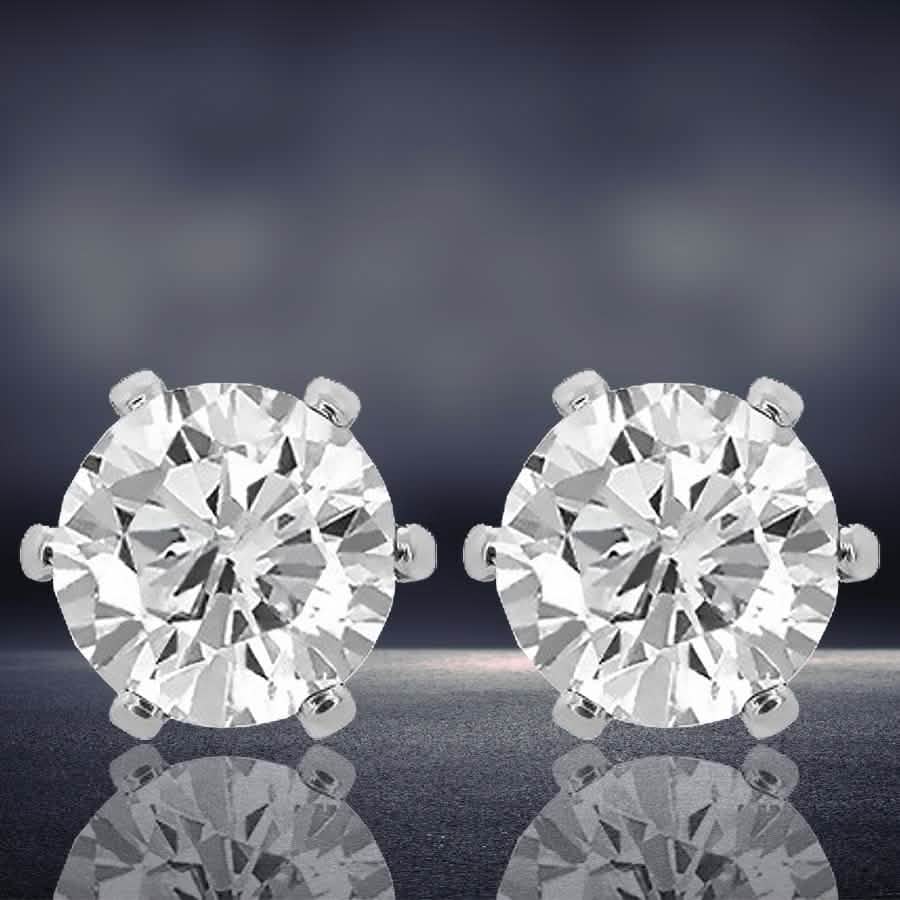 Sterling Silver Plated CZ Stud Earrings