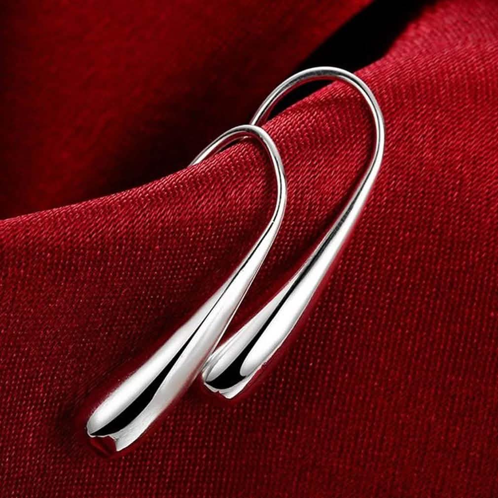 Sterling Silver Plated Waterdrop Hook Earrings