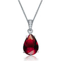 Sterling Silver Red CZ Pendant necklace