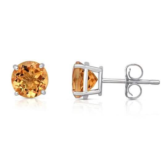 Sterling Silver Round Cut Stud Earrings