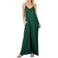 Stokeen Women's Summer Casual Plain Spaghetti Strap Maxi Dress