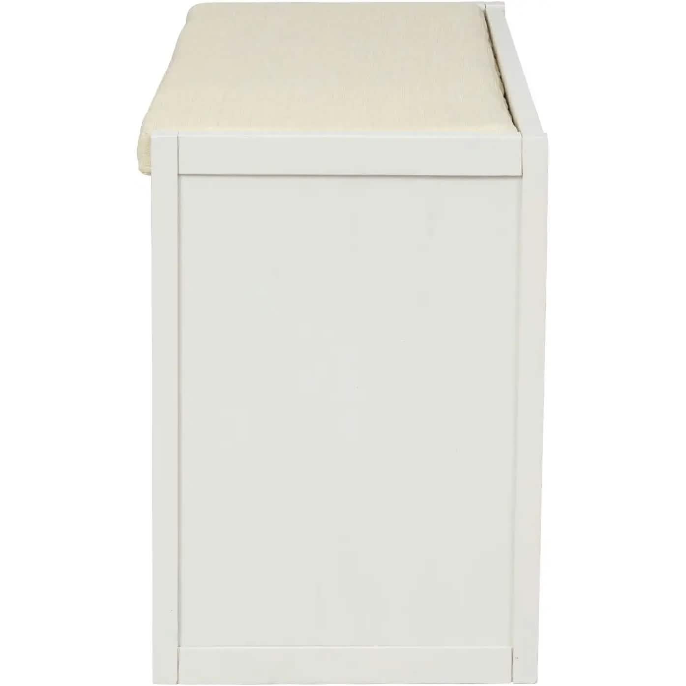 Storage Bench with Removable Cushion and 3 Flip Lock Storage Cubbies