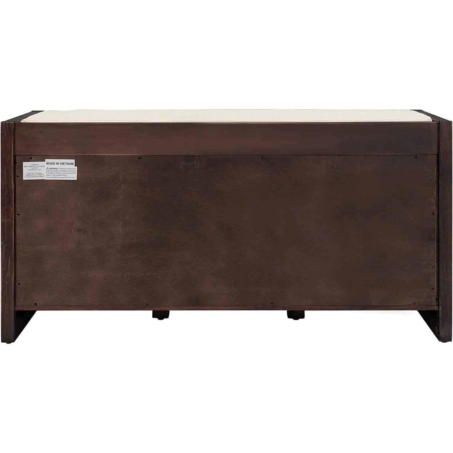 Storage Bench with Removable Cushion and 3 Flip Lock Storage Cubbies