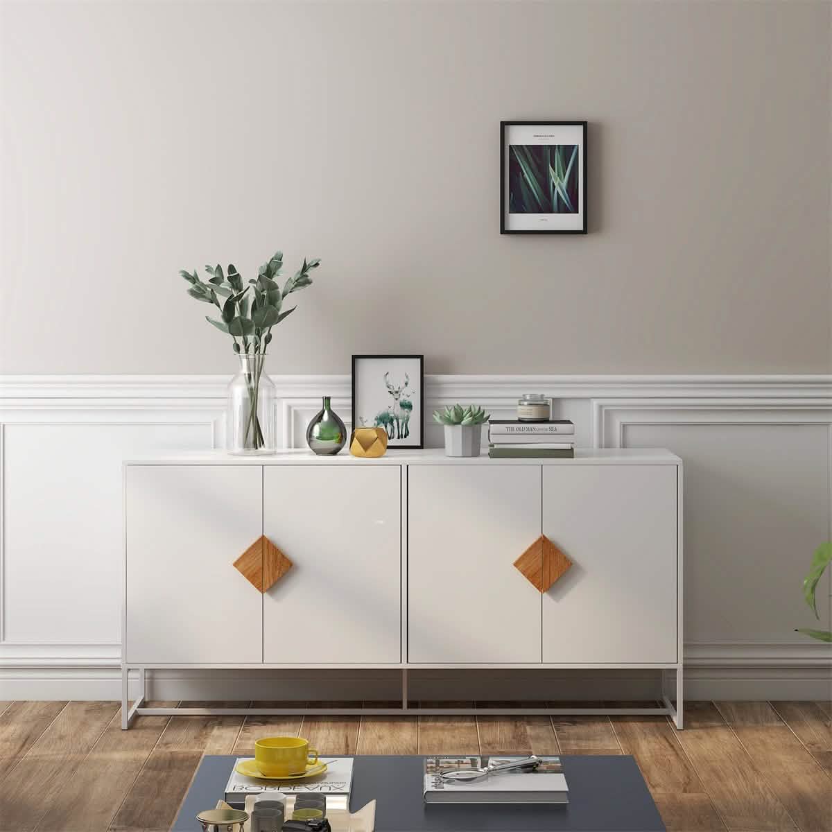 Storage Sideboard Cabinet White