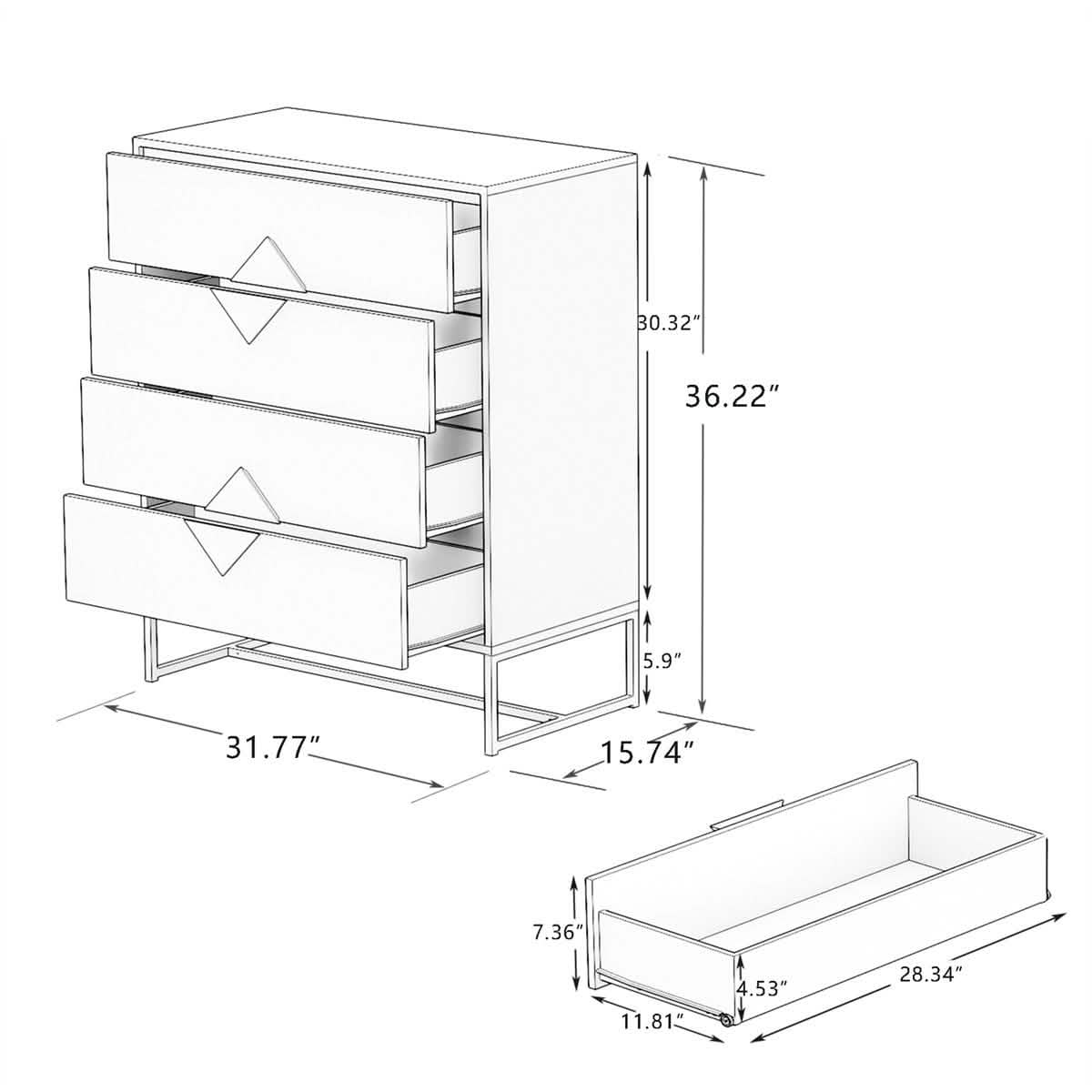 Storage Sideboard Cabinet White