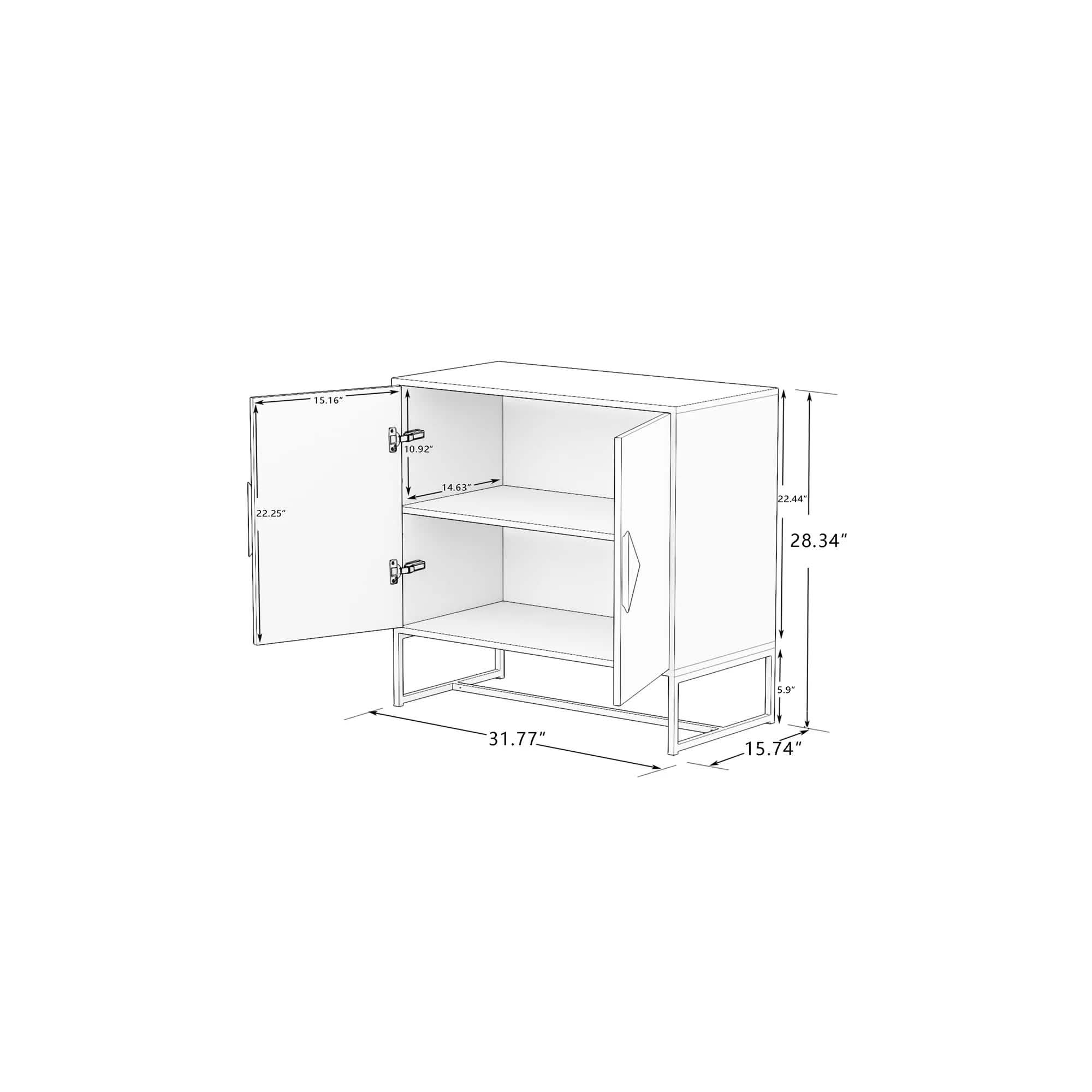 Storage Sideboard Cabinet White