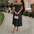 Strapless one shoulder long skirt dress