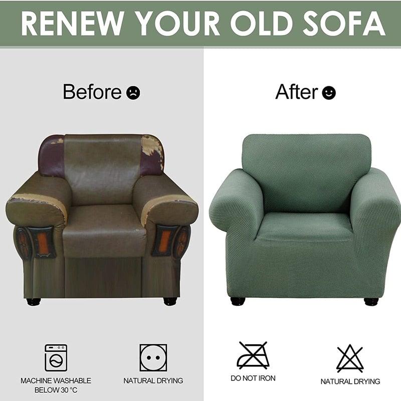 Stretch Armchair Slipcover Washable Furniture Protector Thick Sofa Protector Solid Printed Sofa Covers For Living Room Couch Cover Corner Sofa  Water Resistant Couch Cover Furniture Protector