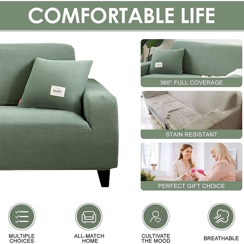 Stretch Armchair Slipcover Washable Furniture Protector Thick Sofa Protector Solid Printed Sofa Covers For Living Room Couch Cover Corner Sofa  Water Resistant Couch Cover Furniture Protector