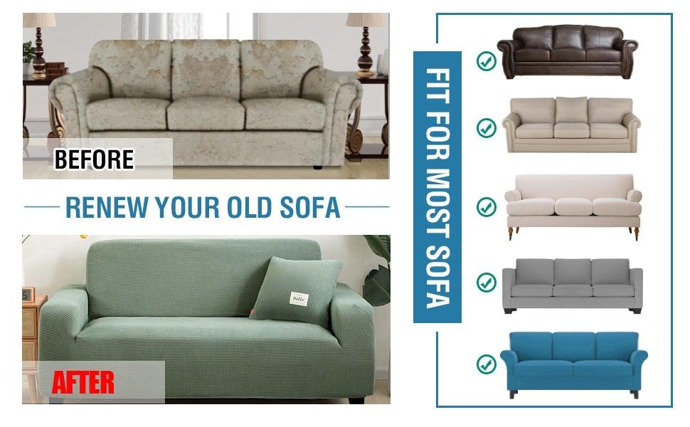 Stretch Armchair Slipcover Washable Furniture Protector Thick Sofa Protector Solid Printed Sofa Covers For Living Room Couch Cover Corner Sofa  Water Resistant Couch Cover Furniture Protector