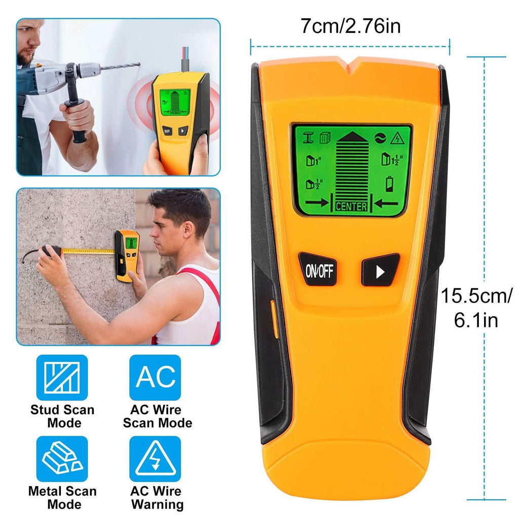 Stud Center Finder Wall Scanner AC Live Wire Detector with LCD Display