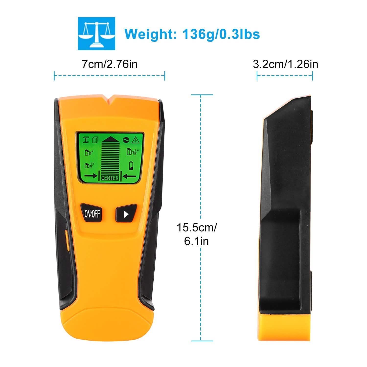 Stud Center Finder Wall Scanner AC Live Wire Detector with LCD Display