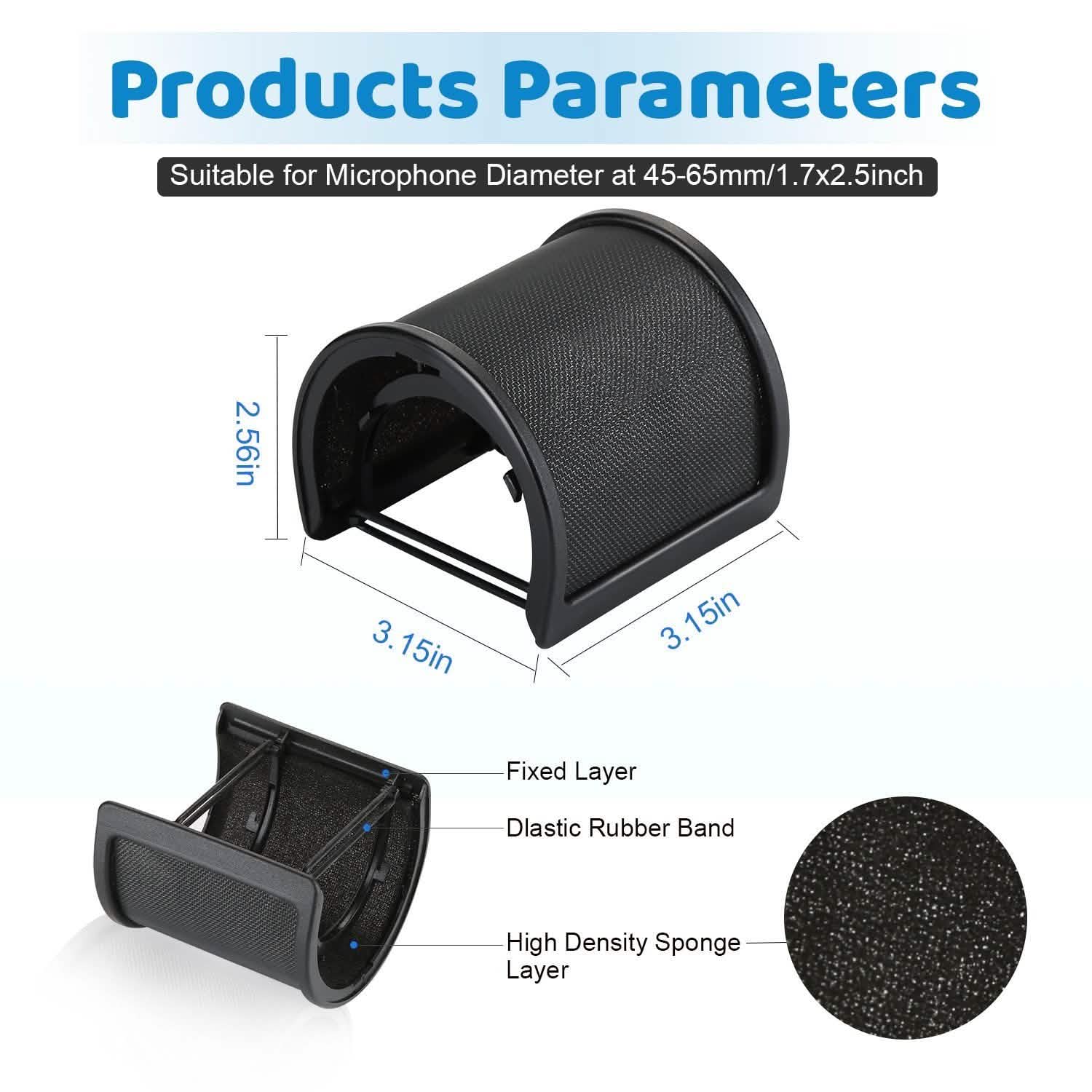 Studio Microphone Pop 3 Filter Layers Windscreen Shield Cover Mesh