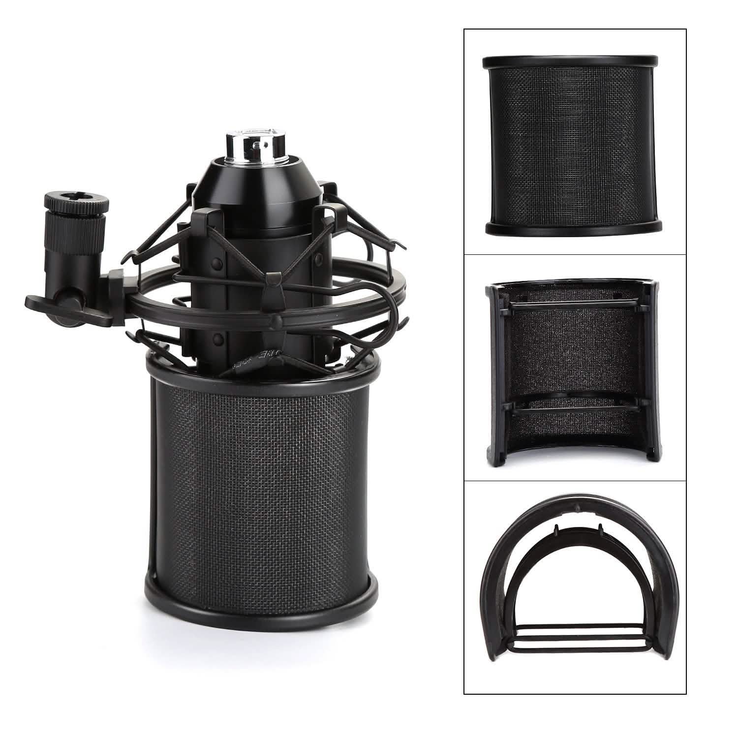 Studio Microphone Pop 3 Filter Layers Windscreen Shield Cover Mesh