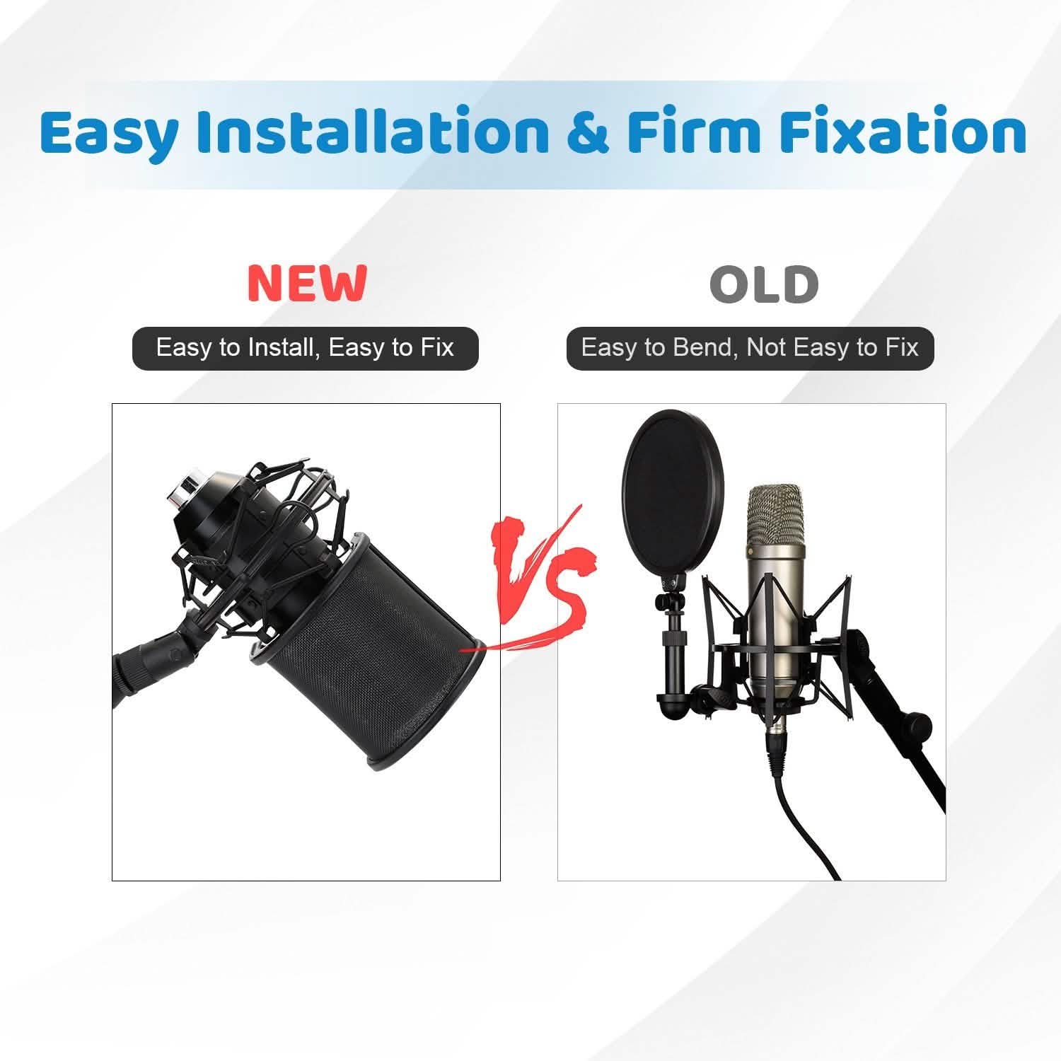 Studio Microphone Pop 3 Filter Layers Windscreen Shield Cover Mesh