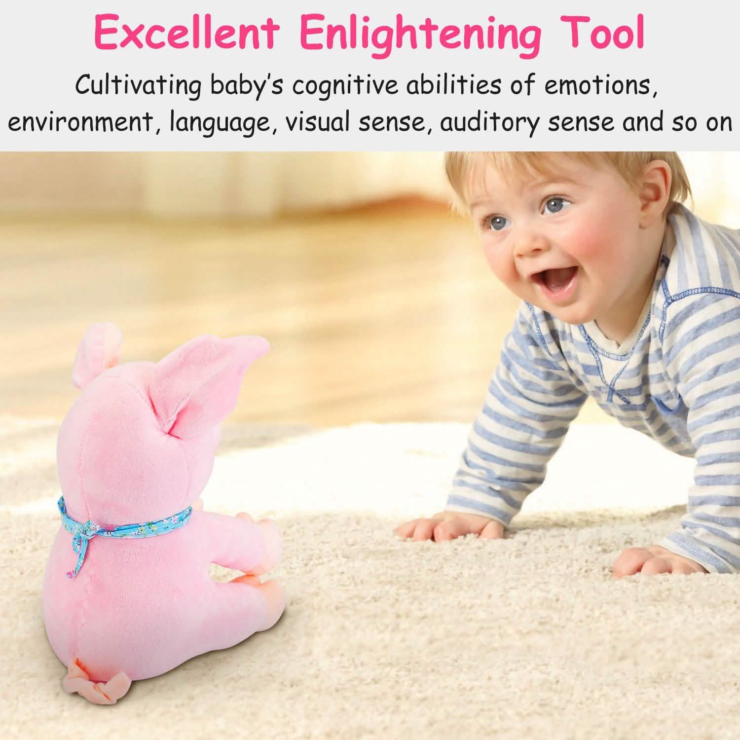 Stuffed Plush Pig Doll Pick-a-Boo Animated Toy