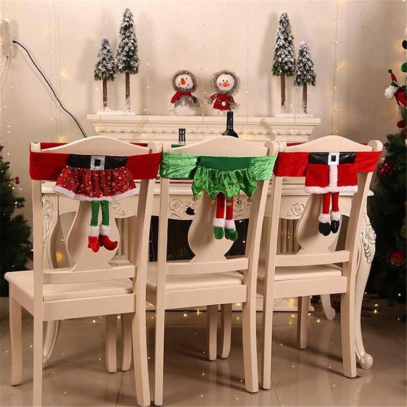 Stylish Chair Covers Christmas Santa Claus Chair Back Cover Christmas Dining Dinner Table Decoration New Year Party Supplies Dining Table Decoration for Home New Year Party
