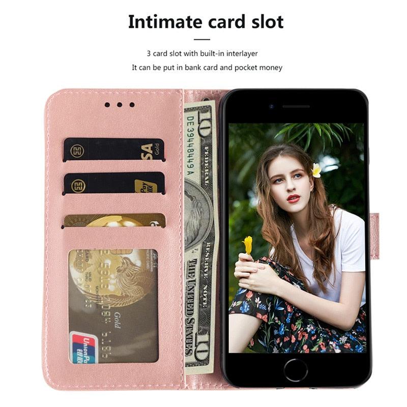 Stylish Wallet  Flip Cover Embossing Credit Cards Slot Pockets PU Leather Wallet Cover For Xiaomi Redmi Note 9 7 8 Pro 9A 7A 9C 8T 6 Leather Flip Book Case For Red MI 11 Note 10 9T 5 9S Po co X3 NFC M3 M4 4X Cover