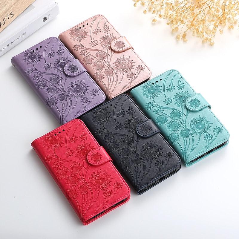 Stylish Wallet  Flip Cover Embossing Credit Cards Slot Pockets PU Leather Wallet Cover For Xiaomi Redmi Note 9 7 8 Pro 9A 7A 9C 8T 6 Leather Flip Book Case For Red MI 11 Note 10 9T 5 9S Po co X3 NFC M3 M4 4X Cover