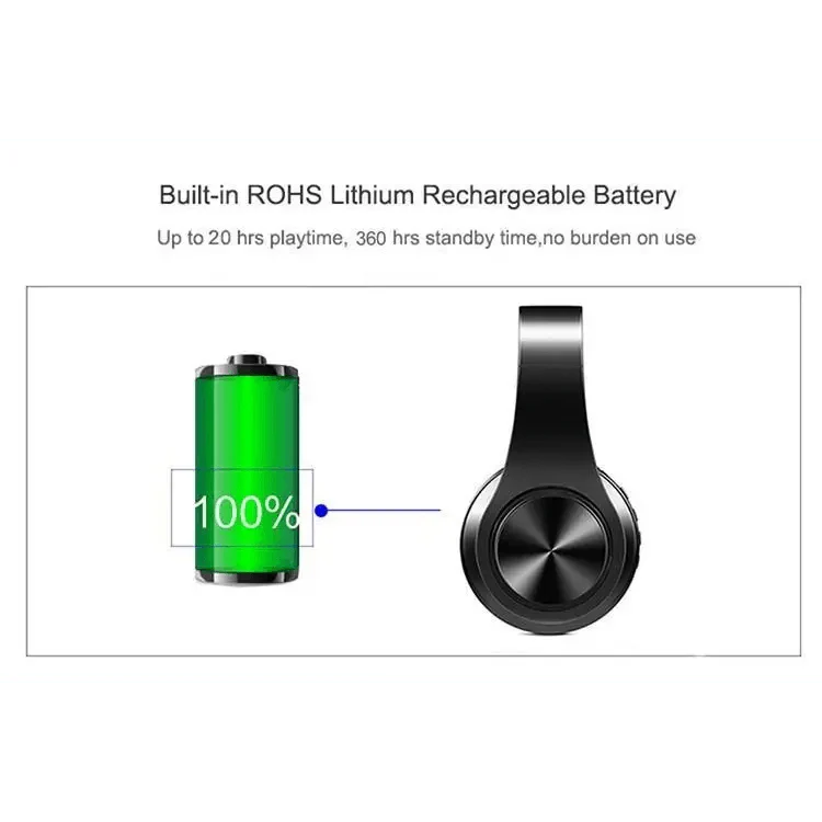 Stylish Wireless Bluetooth Headphone Stereo Headset Music Headset Foldable Wireless and Wired Stereo Headset Micro SD/TF FM For Cell Phone PC