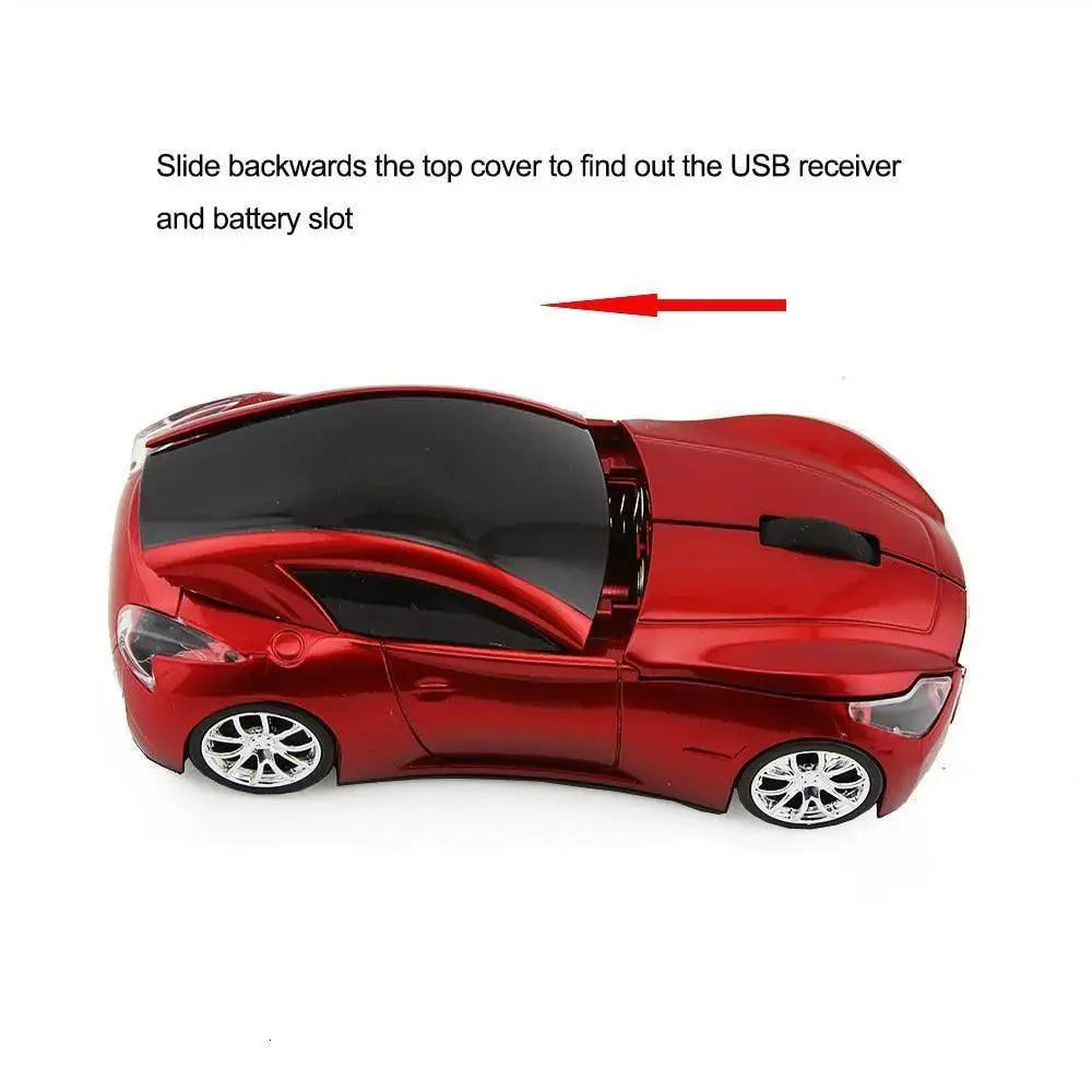 Stylish Wireless Computer Car Shape Mouse Mini 3D Ergonomic PC Gamer Mouse Retro Optical Mice 1600 DPI USB Receiver Suitable for PC/Computer/Laptop