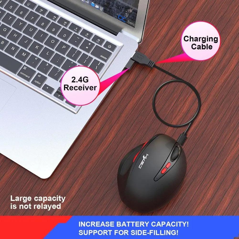 Stylish Wireless Gaming Mouse Vertical Ergonomic Rechargeable Gamer Mouse  Classic USB 7 Key Magic Mouse For PC Laptop Notebook Computer Desktop