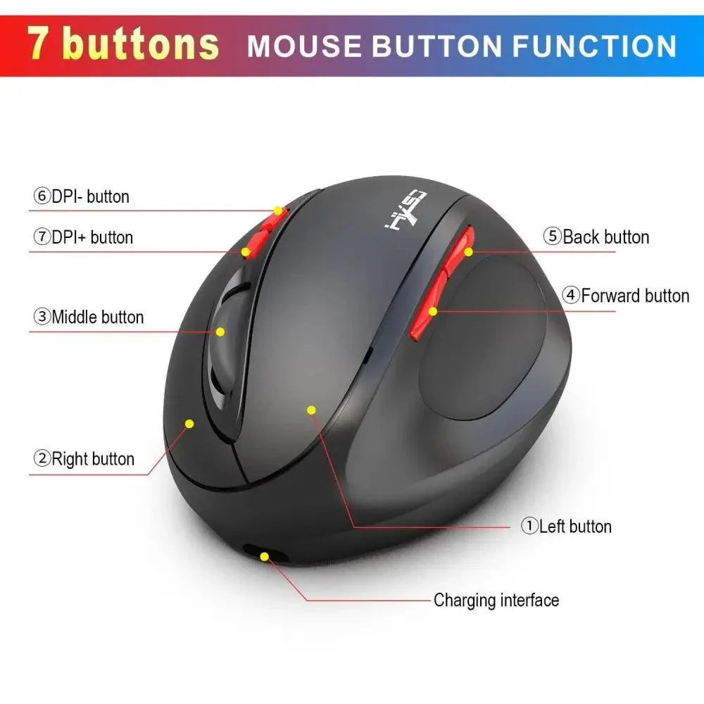 Stylish Wireless Gaming Mouse Vertical Ergonomic Rechargeable Gamer Mouse  Classic USB 7 Key Magic Mouse For PC Laptop Notebook Computer Desktop