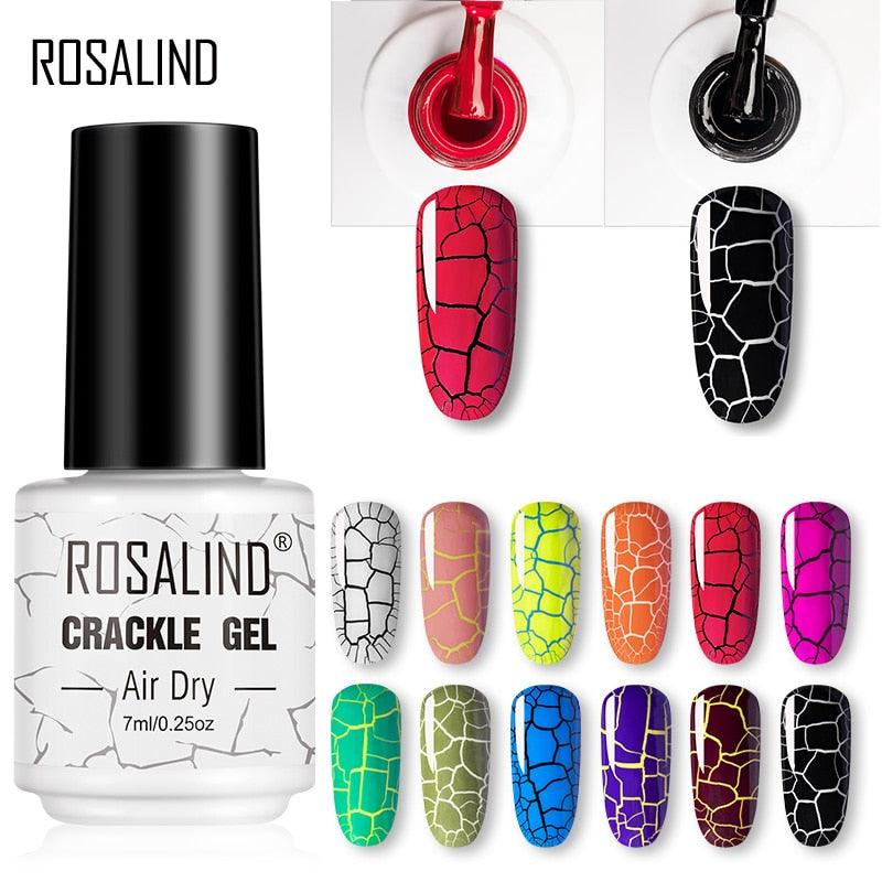 Stylish Women Gel Nail Polish Multi Color Manicure Set UV Led Tehnology Elegant Fashion Design Crack Effect