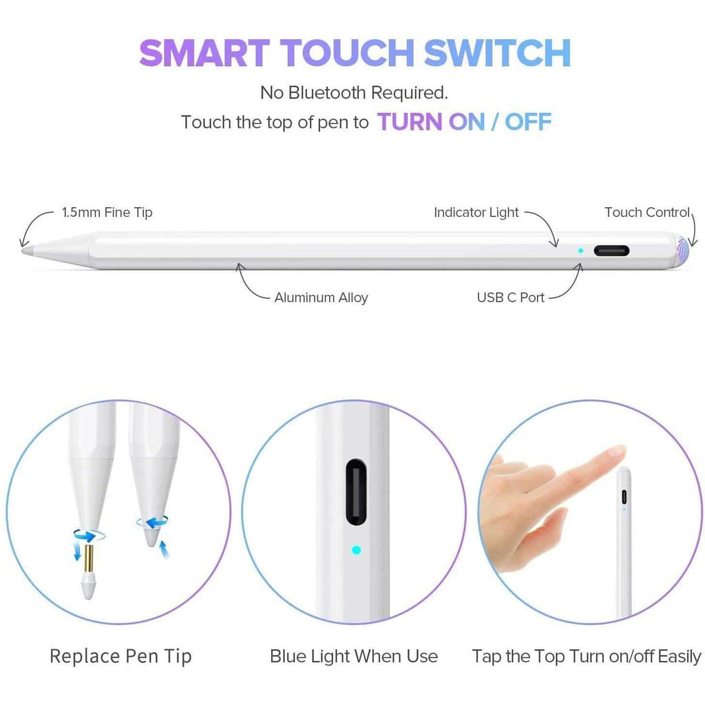 Stylus Pen for iPad with Palm Rejection, Active Pencil Compatible with (2018-2020)