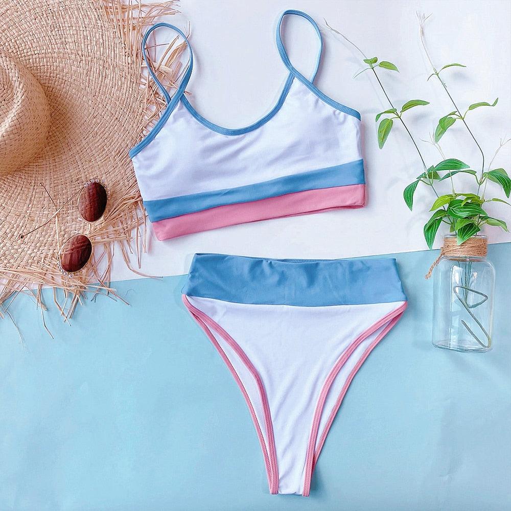 Summer Cute Vintage Women's Swimsuit Bikini Split Swimwear Women's Swimwear Women's 2-piece Beachwear Loose Bikini Fashion  Retro Bikini  Fashion Beachwear Summer Spa Beach Surf Sport