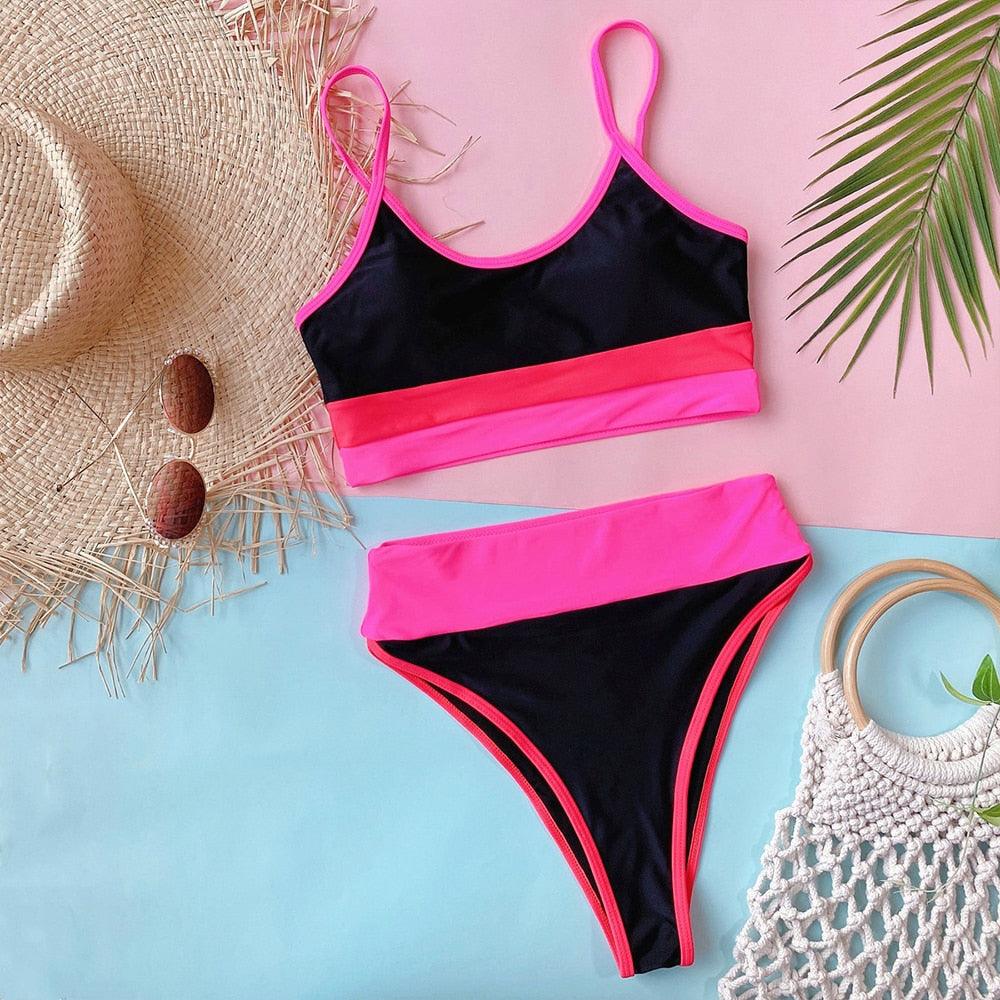 Summer Cute Vintage Women's Swimsuit Bikini Split Swimwear Women's Swimwear Women's 2-piece Beachwear Loose Bikini Fashion  Retro Bikini  Fashion Beachwear Summer Spa Beach Surf Sport